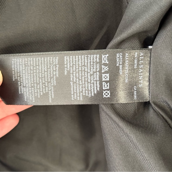 AllSaints Catch Biker Leather Jacket - Picture 9 of 10